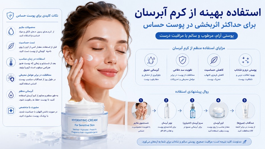 استفاده بهینه از کرم آبرسان برای حداکثر اثربخشی در پوست حساس